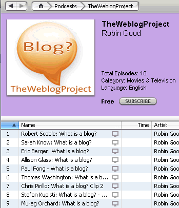 iTunes на TheWeblogProject